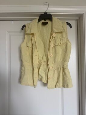 Light Yellow Sleeveless Button-Front Top